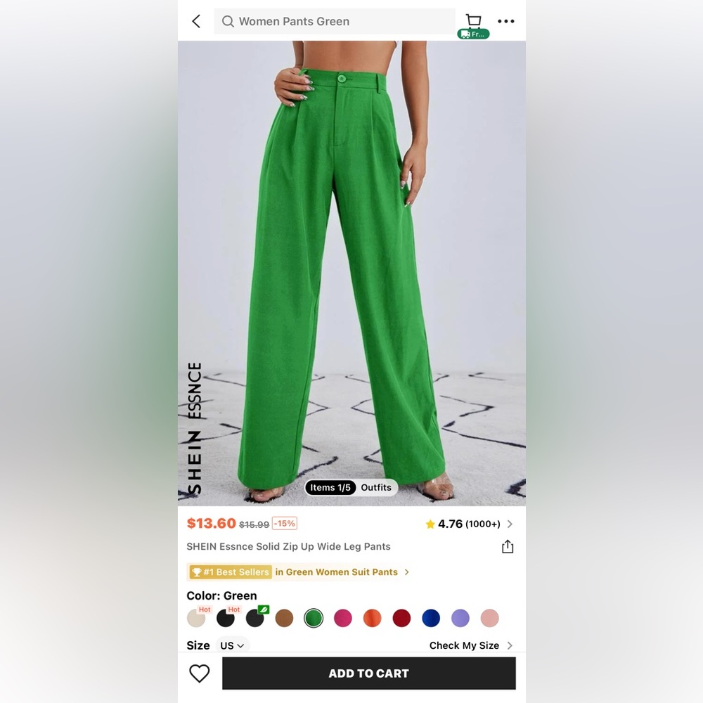 Shein women’s green pants